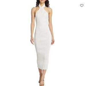 L'IDÉE Klum Satin Midi Dress in White NWT